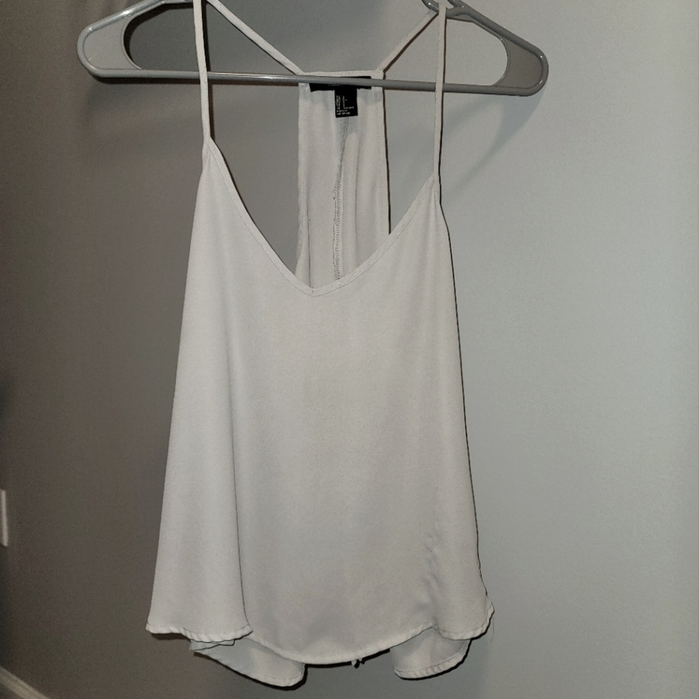 Forever 21 light grey flowy tank